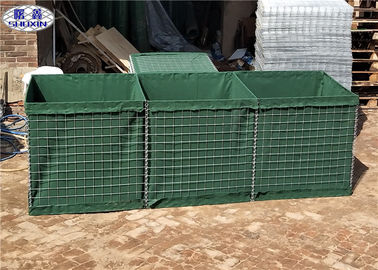 Barreiras militares galvanizadas HDP verdes de Hesco para fortificações provisórias