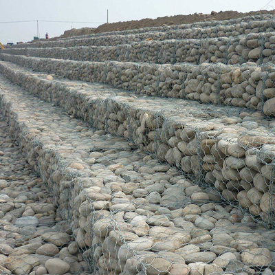 rede de arame galvanizada 3.4mm da parede de retenção das cestas de Gabion da cerca do ferro 4x1x1