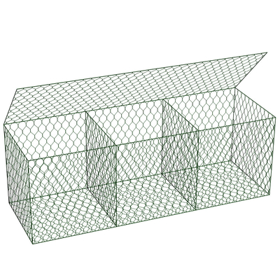 Fio Mesh Metal Gabion Cages Galvanized do ferro/Pvc revestido 3mx1mx1m