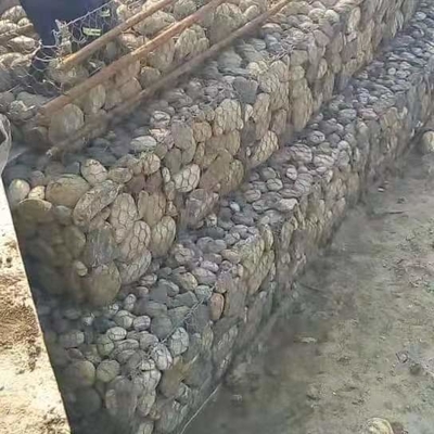 A pedra tecida cesta de Galfan Gaybian do hexágono encheu 8x10cm para a proteção da paredão