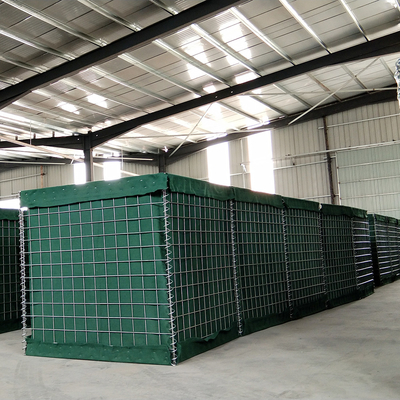 Barreiras de defesa de parede de areia verde militar Hesco de arame galvanizado pesado 5,0 mm