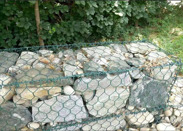 Parede de retenção sextavada da cesta da rocha, construção galvanizada mergulhada quente da parede de Gabion