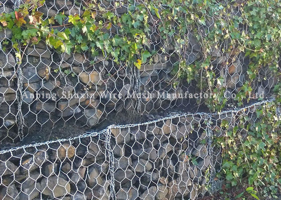 Gaiolas flexíveis da parede de Gabion do fio do ferro da rocha 4mm do rio