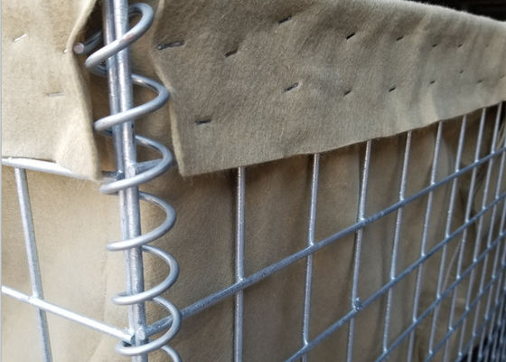 Geotêxtil galvanizado de Bastion Military Barrier 300gsm da cerca de Hesco do fio de aço