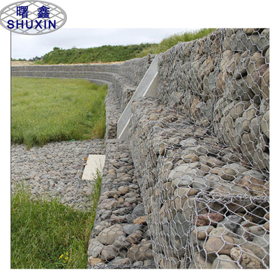 Cestas galvanizadas inoxidáveis de Galfan Gabion do hexágono para a proteção da paredão