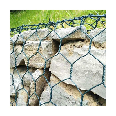 O Pvc verde revestiu a caixa de 2.7mm Gabion para o reforço do controlo de cheias do rio