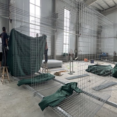 Fornecimento de fábrica Barreira defensiva verde Soldadura por atacado Rede de arame de areia Barreira de parede Bastião