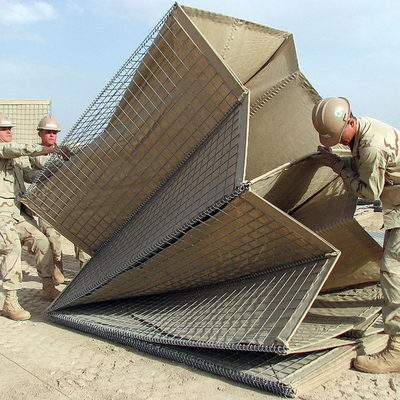 Soldadura galvanizada pesada Anti-corrosião HESCO Defensiva Militar Muralha de Barreira Cheia de Areia No Canadá