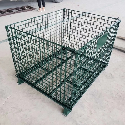 Galvanizado 1200*1000*890mm Retalho de arame elétrico dobrável fechável Transporte Metal Armazenamento Retalho de arame elétrico Pallet Cage
