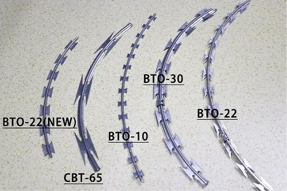 CBT Razor Barbed Wire para Fortificação Anti-Rust Razor Blade Barbed Wire Double Strand In Rolls