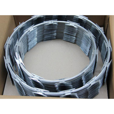 Silver Gray Razor Barbed Blade Wire Proteção de perímetro eficaz