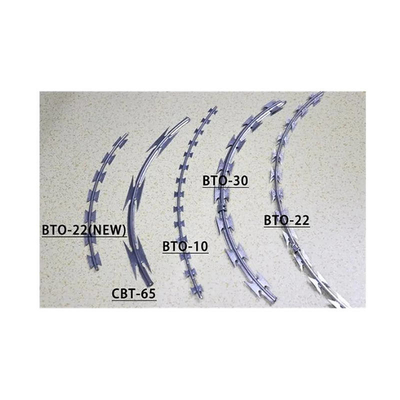Silver Gray Razor Barbed Blade Wire Proteção de perímetro eficaz