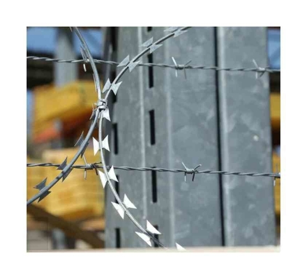 Cercas de arame farpado galvanizado proteção de aço arame 500 metros lâmina de barbear galvanizado única barbear