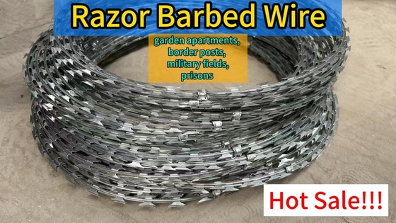 Fabricante Fornecer 500mm Diâmetro da bobina Concertina Razor Barbed Wire