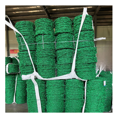 Proteção de segurança galvanizado corda de espinho PVC revestido rede de arame farpado vedação estoque entrega rápida