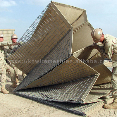 Barreiras de bastião defensivo galvanizado pesado cheio de areia militar Hesco Blast Wall