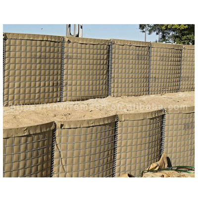 350g de zinco de alumínio material de barreiras defensivas Soldado parede de gabião com areia / geotextil verde