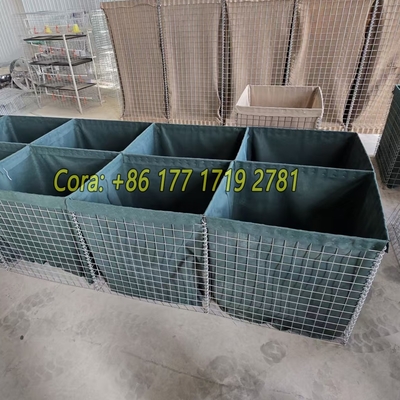 Saco Hesco Militar 2.74m Alto Galvanizado Parede de Proteção de Barreira Defensiva Feita por Caixa de Gabião Soldada