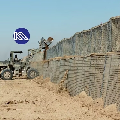 Barreira de gabião anti-corrosivo de carga pesada revestimento Galfan Mi10 Barreira defensiva para parede de suporte de emergência