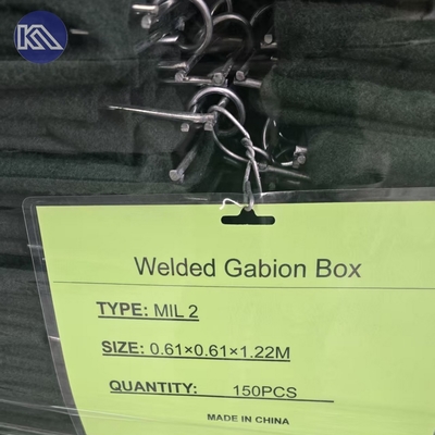 Pesado 3 polegadas de malha buraco Gabion Basket MIL1 1.37M Alto Hesco Barreira Soldada Gabion caixa revestida com tecido geotêxtil