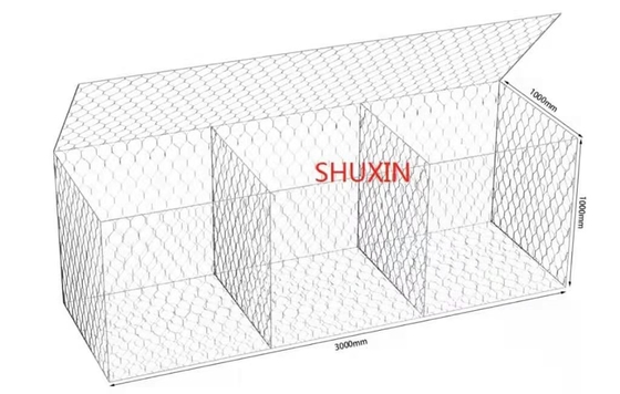 as caixas galvanizadas 3x1x1m de 3.0mm Gabion passam a pedra resistente enchida para estradas e pontes