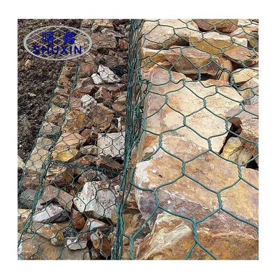 Cestas de aço de Gabion da inclinação do rio do furo 8*10cm 2*1*1m galvanizados tecido
