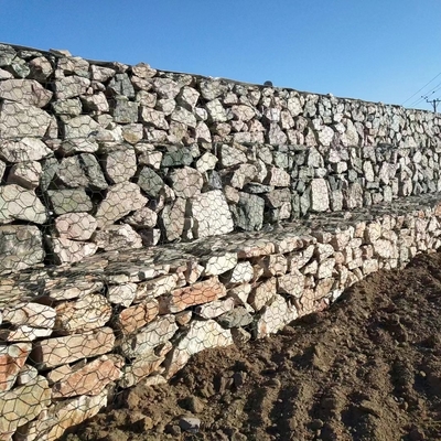 Sob a água do mar usar o Pvc torcido das cestas de Gabion do fio revestiu 2x1x1 M