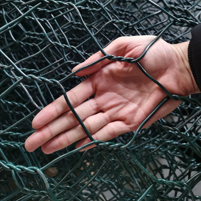 o Pvc tecido sextavado de 2*1*1m revestiu o colchão da caixa de Gabion para o banco de rio