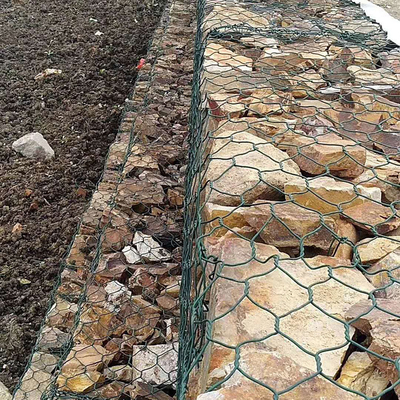 Cinza 2x1x1m Gabion Mesh Basket 6x8 do Pvc para a pedra