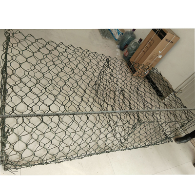 Fio sextavado revestido Pvc resistente Mesh For Retaining das cestas de 8x10cm Gabion
