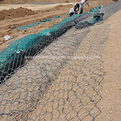 Diâmetro corrosivo de  2.2mm oxidação alta da caixa de Gabion do revestimento de zinco da anti anti