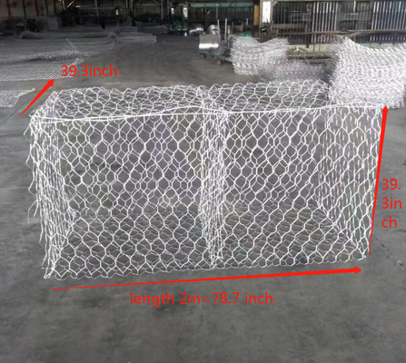 Cesta de fio do padrão 1x1x2m 3.05mm 80x100mm Gabion para o projeto do canteiro de obras