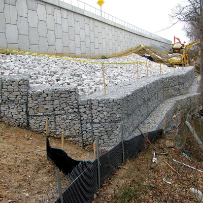 o zinco de 80*100mm revestiu gaiolas da parede de retenção do fio da caixa de Gabion para a proteção do rio