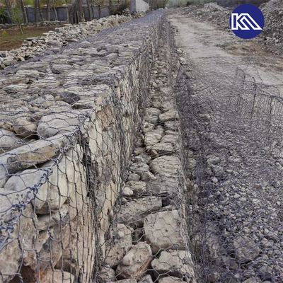 cestas de 60*80mm Gabion galvanizadas para zincar rede de arame sextavada revestida de Gabion