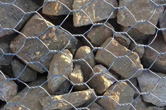 Furo sextavado da cesta 8*10cm de Gabion do controlo de cheias do rio da personalização
