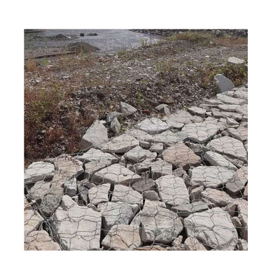 Erosão revestida Pvc sextavada de Gabion  Stone Cages 2x1x0.5m resistente