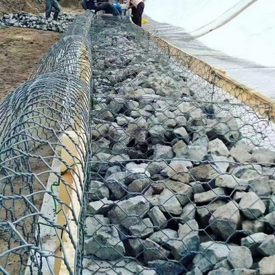A parede de retenção sextavada padrão da caixa de  Gabion do fio de  galvanizou