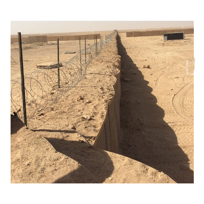 Exército militar soldado da parede da caixa da areia 5mm Hesco Gabion protetor
