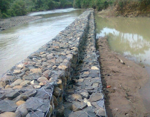 2*1*0.5M Caixa de gabião revestida de PVC Galvanizado Rede pesada
