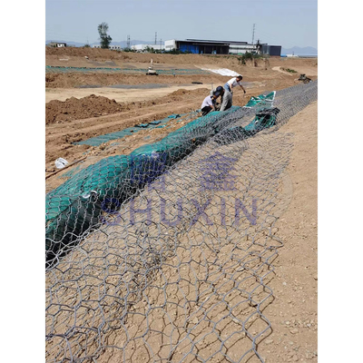 Arame de ferro 2,7 mm Galvanizado Gabion Hole 8 * 10cm Tecido para Pedras