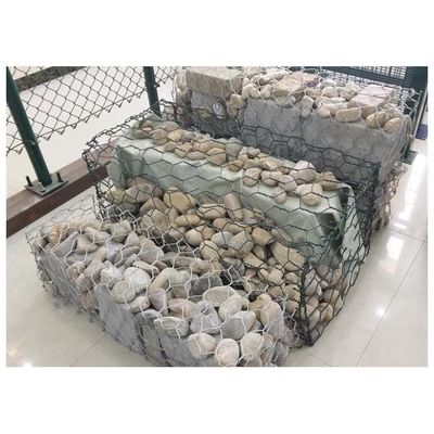 Caixa de gabião revestida a Galfan / Cesta de malha de arame hexagonal de torção dupla para muro de contenção e proteção costeira