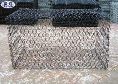 PVC 80X100 que reveste gaiolas da parede de Gabion, paredes de retenção das cestas da rede de arame