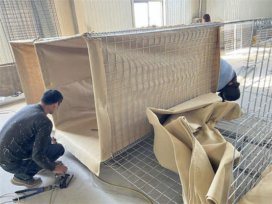 Parede de areia galvanizada Soldada Barreira de defesa à prova de explosão Jaula de defesa contra inundações Gabião Blast Wall Geotextil Bastion Barreiras