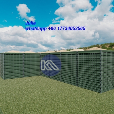 Caixa de gabião de malha soldada galvanizada, fio de 5mm, barreira militar com geotêxtil de 300 gsm