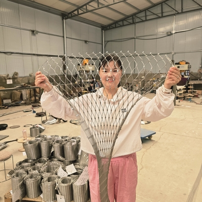 Construção de cerca para animais, balaustrada flexível, malha de cabo de aço inoxidável para malha de escalada de plantas / malha de cabo