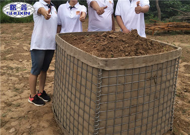 Barreiras enchidas areia enchidas da terra, caixa militar da areia da cesta do bastião da segurança