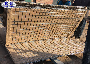 Barreiras enchidas areia da inundação de Gabion com fio de aço galvanizado geotêxtil