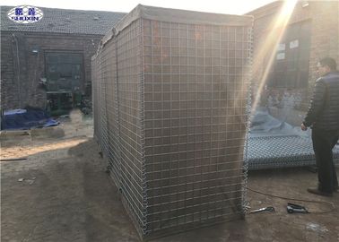 Tipo enchido areia soldado pano bege do bastião da caixa de Gabion da rede de arame do geotêxtil