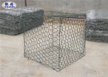 As gaiolas revestidas plásticas da parede de Gabion/rocha sextavada encheram gaiolas de Gabion