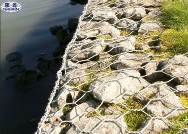 Gabions enchido pedra revestido PVC, gaiolas de pedra de Gabion da parede de retenção